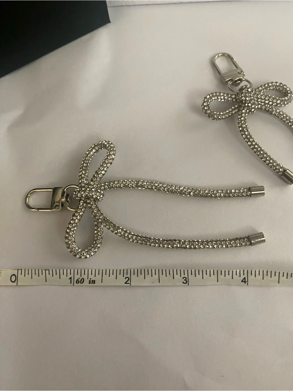Crystal Bow Keychain Charm Clips